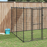 Outdoor Dog Kennel Steel with Roof 16.94 m?