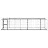 Outdoor Dog Kennel Steel with Roof 16.94 m² - Front View