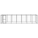 Outdoor Dog Kennel Steel with Roof 16.94 m?