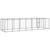 Outdoor Dog Kennel Steel with Roof 16.94 m?