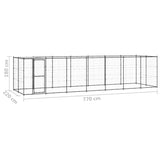 Outdoor Dog Kennel Steel with Roof 16.94 m² - Rear View