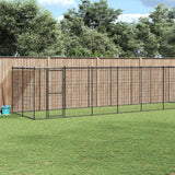 Outdoor Dog Kennel Steel with Roof 16.94 m?