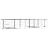 Outdoor Dog Kennel Steel with Roof 21.78 m?