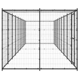 Outdoor Dog Kennel Steel with Roof 21.78 m?