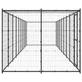 Outdoor Dog Kennel Steel with Roof 21.78 m?