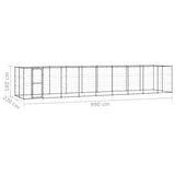 Outdoor Dog Kennel Steel with Roof 21.78 m² - Rear View