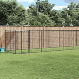 Outdoor Dog Kennel Steel with Roof 21.78 m?