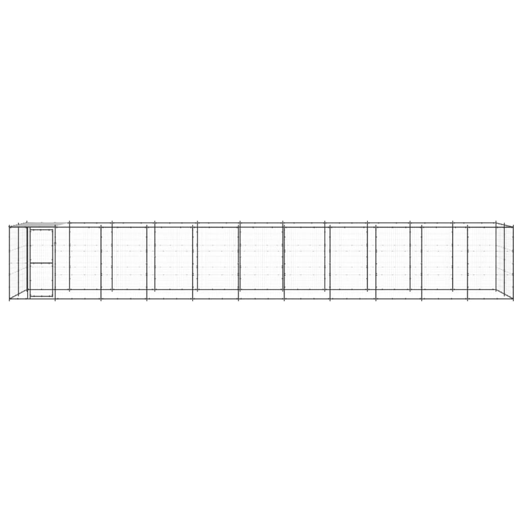 Outdoor Dog Kennel Steel with Roof 26.62 m?