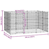 Outdoor Dog Kennel Steel 7.26 m? - Low Angle