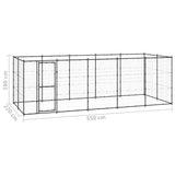 Outdoor Dog Kennel Steel 12.1 m² - Rear View