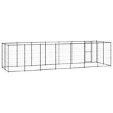 Outdoor Dog Kennel Steel 16.94 m² - Top-Down View