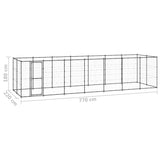Outdoor Dog Kennel Steel 16.94 m² - Rear View