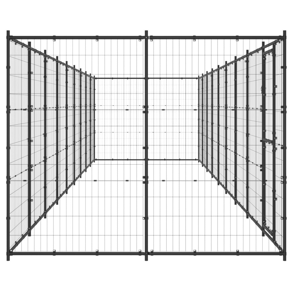 Outdoor Dog Kennel Steel 21.78 m²