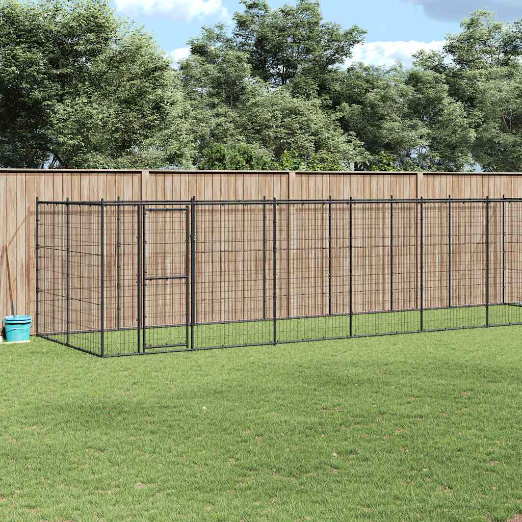 Outdoor Dog Kennel Steel 21.78 m?