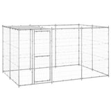 Outdoor Dog Kennel Galvanised Steel with Roof 7.26 m²