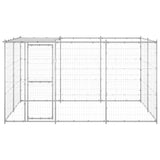 Outdoor Dog Kennel Galvanised Steel with Roof 7.26 m² - Front View