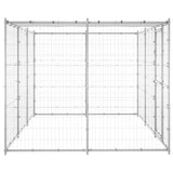 Outdoor Dog Kennel Galvanised Steel with Roof 7.26 m² - Side View