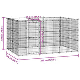 Outdoor Dog Kennel Galvanised Steel with Roof 7.26 m? - Low Angle