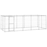 Outdoor Dog Kennel Galvanised Steel with Roof 12.1 m?