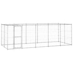 Outdoor Dog Kennel Galvanised Steel with Roof 12,1 m²