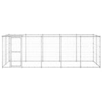 Outdoor Dog Kennel Galvanised Steel with Roof 12,1 m²