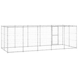 Outdoor Dog Kennel Galvanised Steel with Roof 12.1 m?
