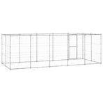 Outdoor Dog Kennel Galvanised Steel with Roof 12,1 m²