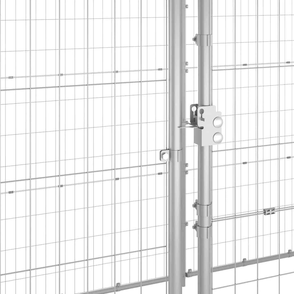Outdoor Dog Kennel Galvanised Steel with Roof 12.1 m?