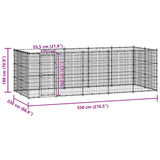 Outdoor Dog Kennel Galvanised Steel with Roof 12.1 m? - Low Angle