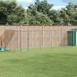 Outdoor Dog Kennel Galvanised Steel with Roof 12.1 m?