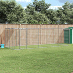 Outdoor Dog Kennel Galvanised Steel with Roof 12,1 m²