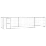 Outdoor Dog Kennel Galvanised Steel with Roof 16.94 m?