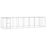 Outdoor Dog Kennel Galvanised Steel with Roof 16.94 m²