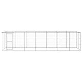 Outdoor Dog Kennel Galvanised Steel with Roof 16.94 m?
