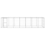 Outdoor Dog Kennel Galvanised Steel with Roof 16.94 m² - Front View