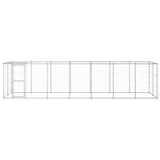 Outdoor Dog Kennel Galvanised Steel with Roof 16.94 m?