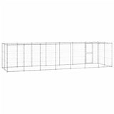 Outdoor Dog Kennel Galvanised Steel with Roof 16.94 m?