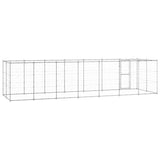 Outdoor Dog Kennel Galvanised Steel with Roof 16.94 m?