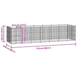 Outdoor Dog Kennel Galvanised Steel with Roof 16.94 m?