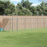 Outdoor Dog Kennel Galvanised Steel with Roof 16.94 m?
