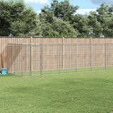 Outdoor Dog Kennel Galvanised Steel with Roof 21.78 m?