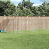 Outdoor Dog Kennel Galvanised Steel with Roof 26.62 m?
