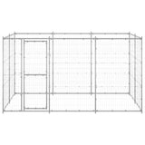 Outdoor Dog Kennel Galvanised Steel 7.26 m² - Front View