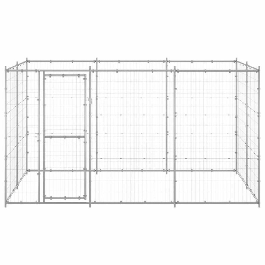 Outdoor Dog Kennel Galvanised Steel 7,26 m²