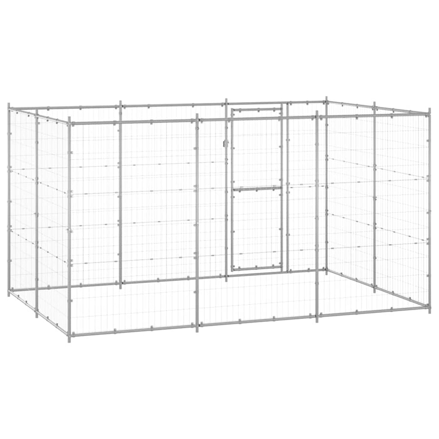 Outdoor Dog Kennel Galvanised Steel 7,26 m²