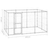 Outdoor Dog Kennel Galvanised Steel 7.26 m² - Rear View