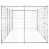 Outdoor Dog Kennel Galvanised Steel 12.1 m² - Side View