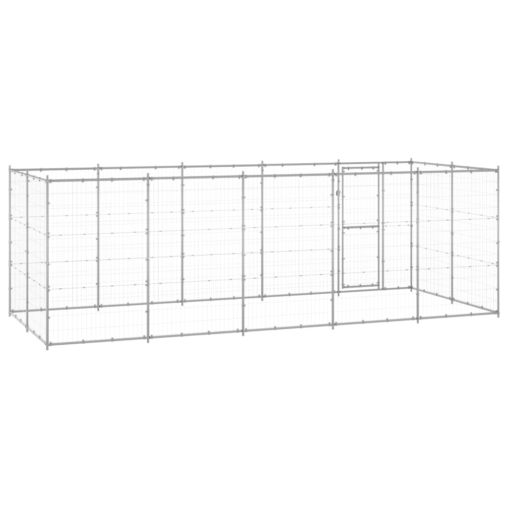 Outdoor Dog Kennel Galvanised Steel 12.1 m?