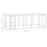 Outdoor Dog Kennel Galvanised Steel 12.1 m² - Rear View