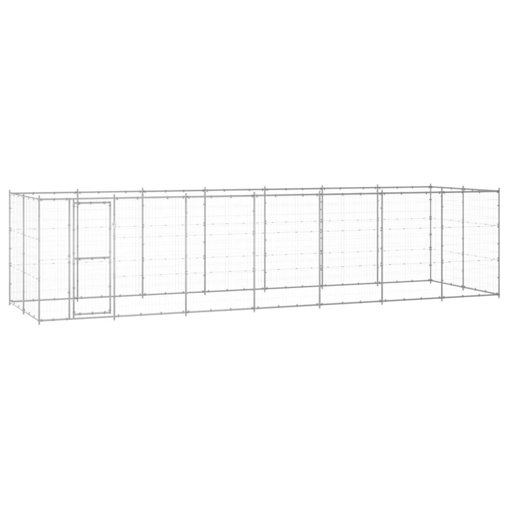 Outdoor Dog Kennel Galvanised Steel 16.94 m?